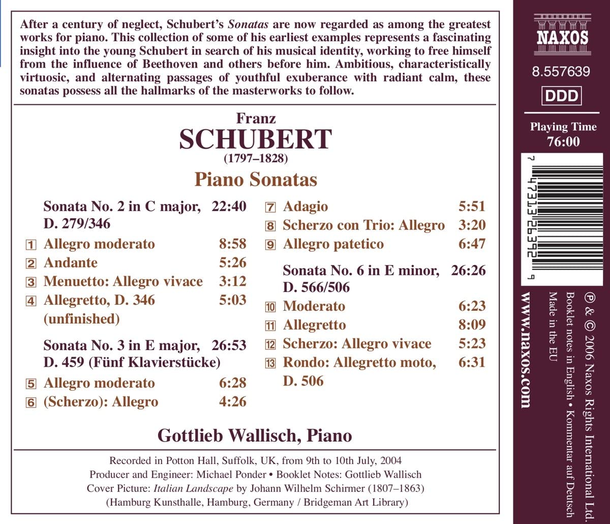 SCHUBERT: Piano Sonatas Nos. 2, 3, 6 - slide-1