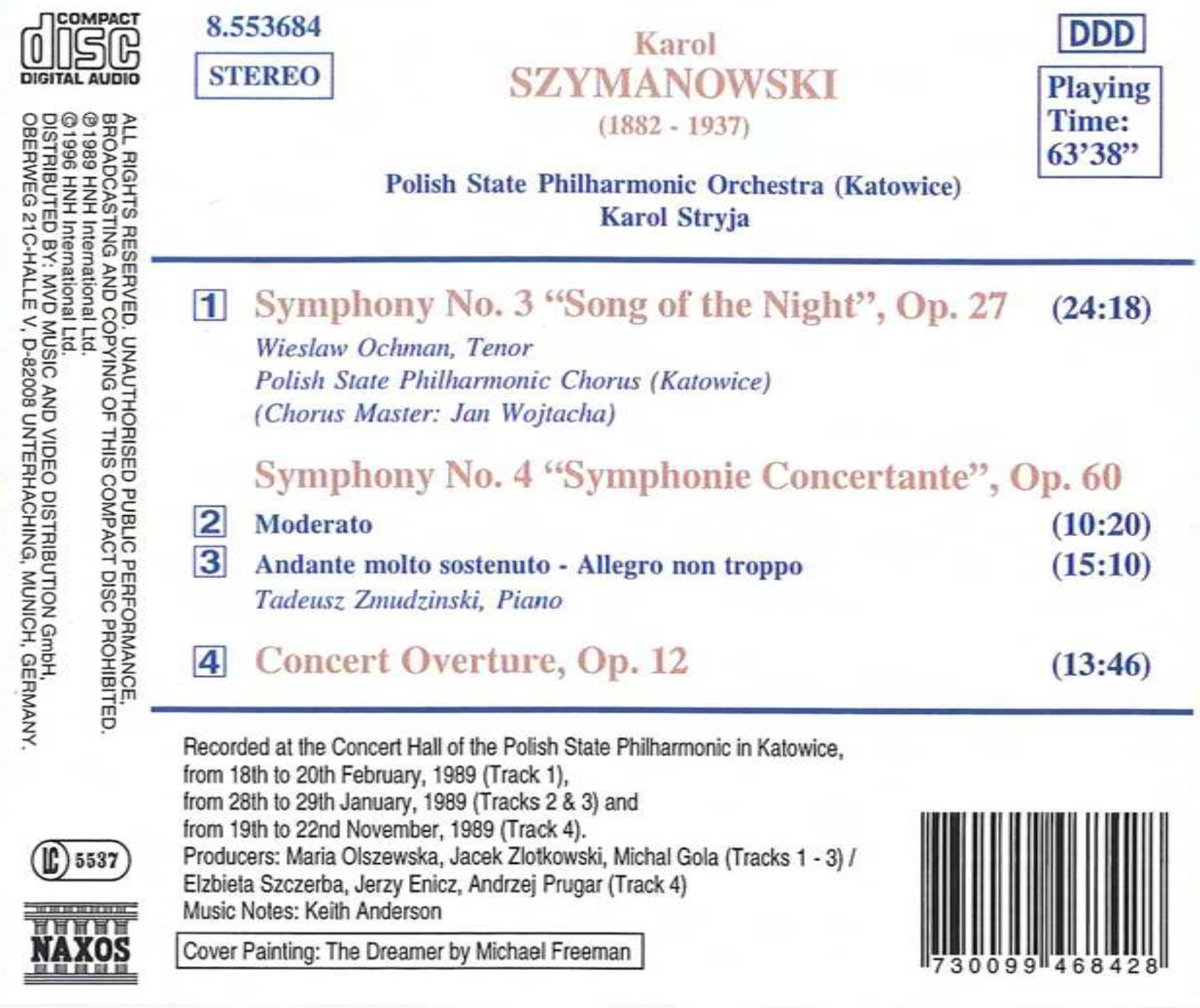 SZYMANOWSKI: Symphonies 3  & 4 - slide-1