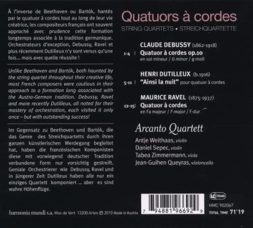 Quatuors à cordes - Ravel, Debussy, Dutilleux - slide-1