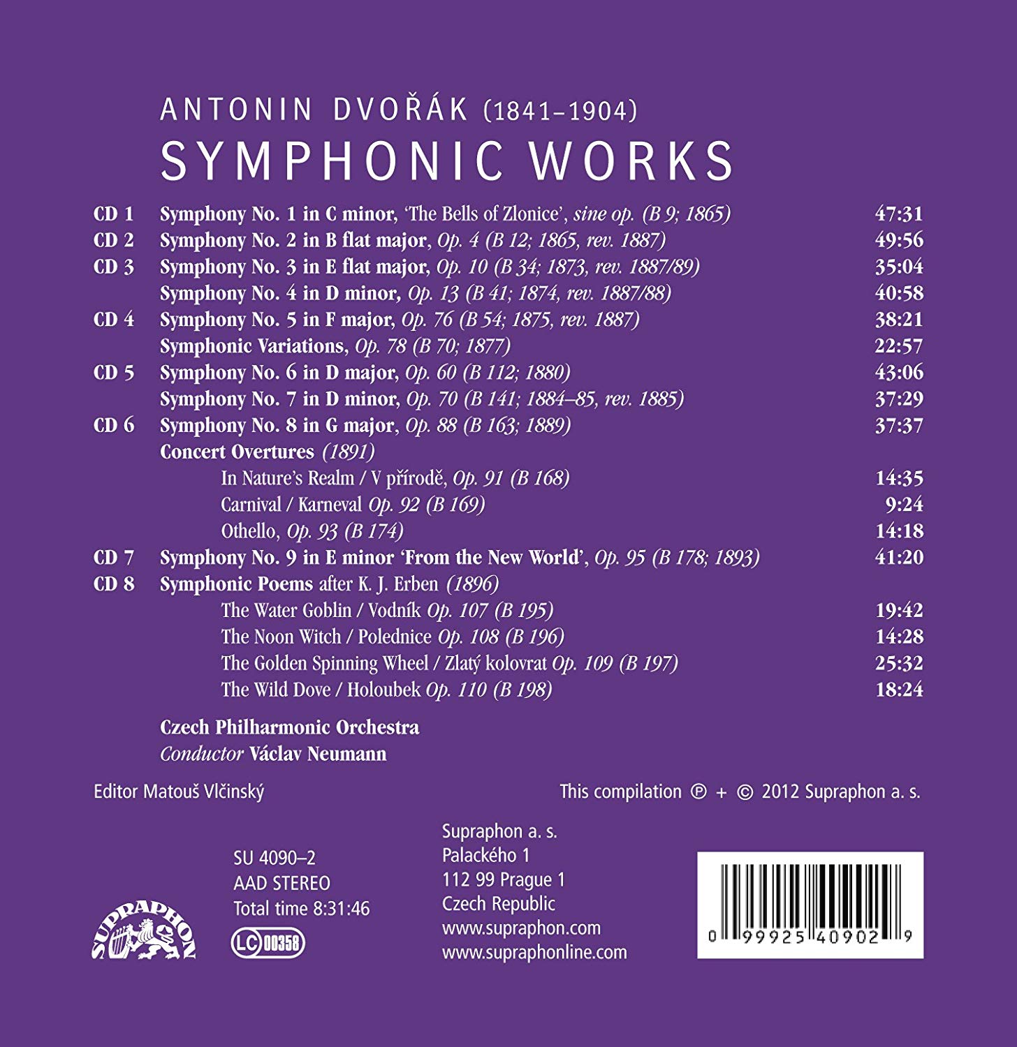 Dvorak: Symphonic Works - Symphonies, Symphonic Variations, Symphonic Poems, Concert Overtures - slide-1