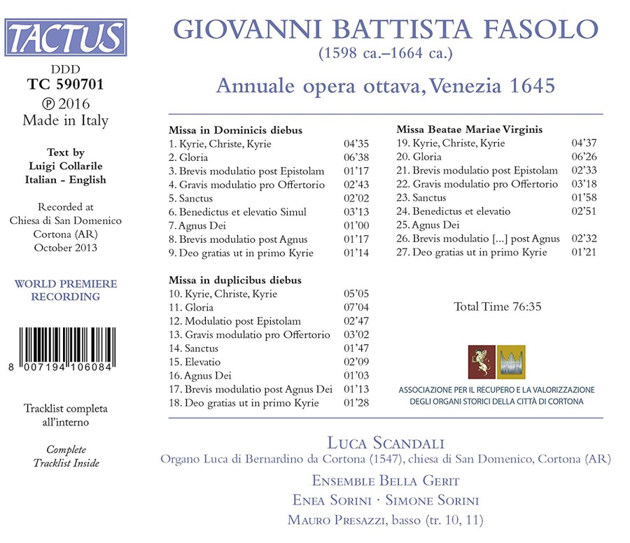 Fasolo: Annuale Opera Ottava, Venezia 1645 - slide-1