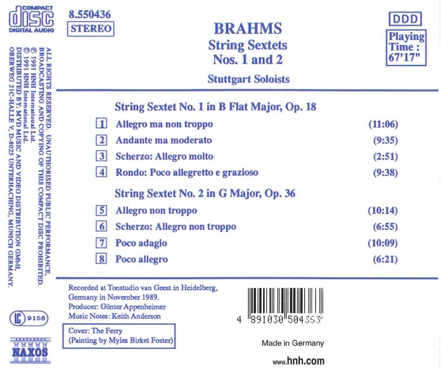 Brahms: String Sextets Nos. 1 and 2 - slide-1