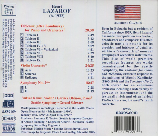 LAZAROF: Symphony No. 2; Violin Concerto - slide-1