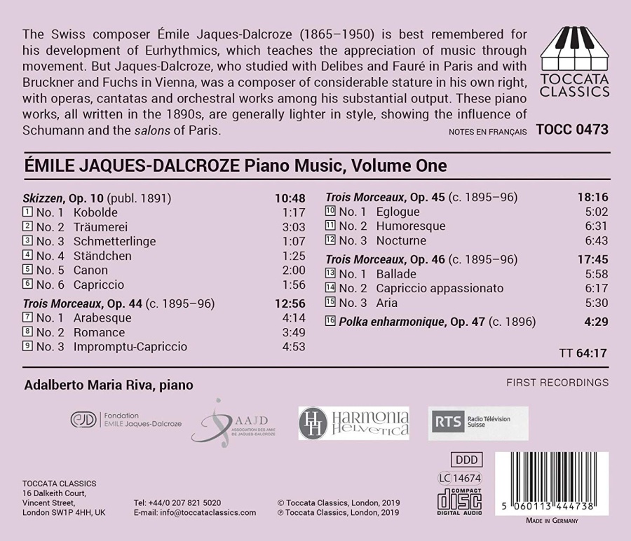 Jaques-Dalcroze: Piano Music Vol. 1 - slide-1