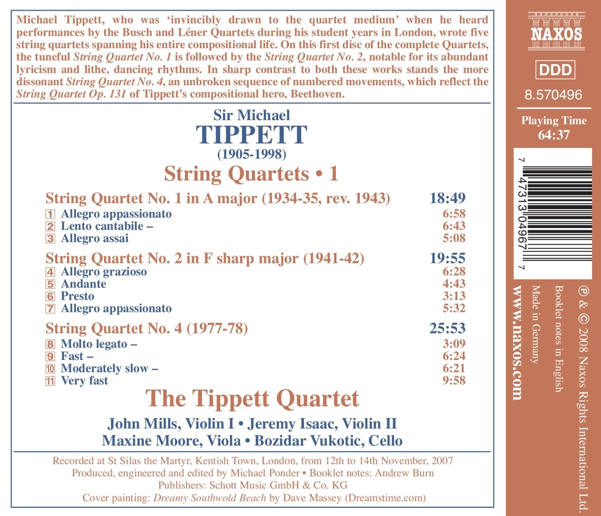 Tippett: String Quartets Vol. 1 - slide-1