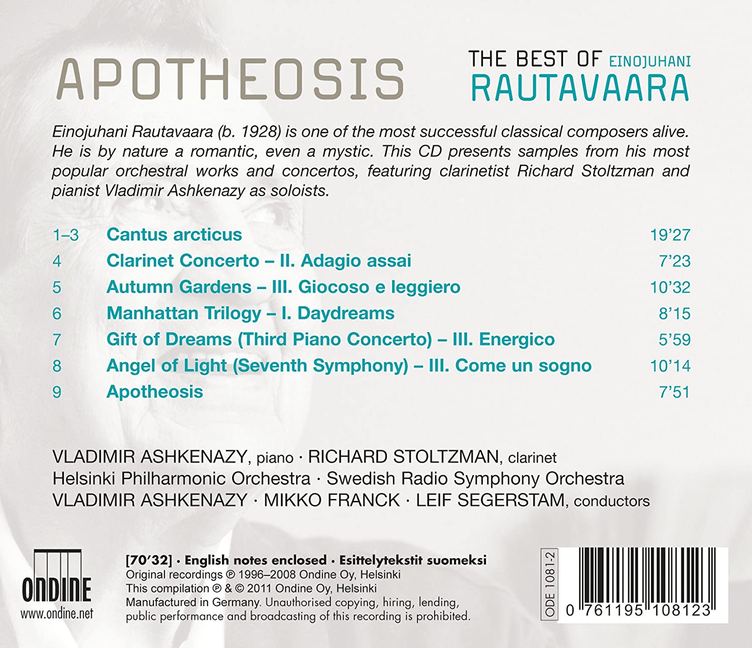 Rautavaara: Best Of (Apotheosis, Cantus Arcticus, Angel Of Light, Gift Of Dreams) - slide-1