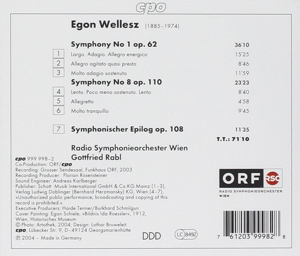 WELLESZ: Symphony no. 1 & 8 - slide-1