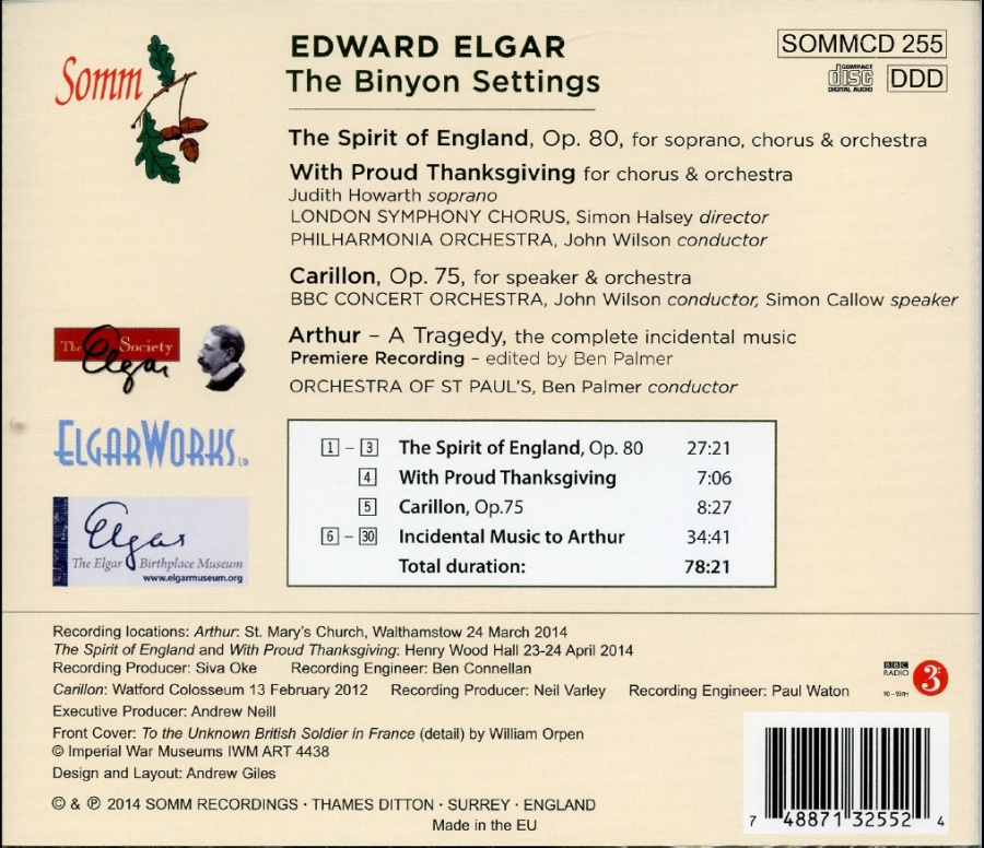 Elgar: The Binyon Settings - slide-1