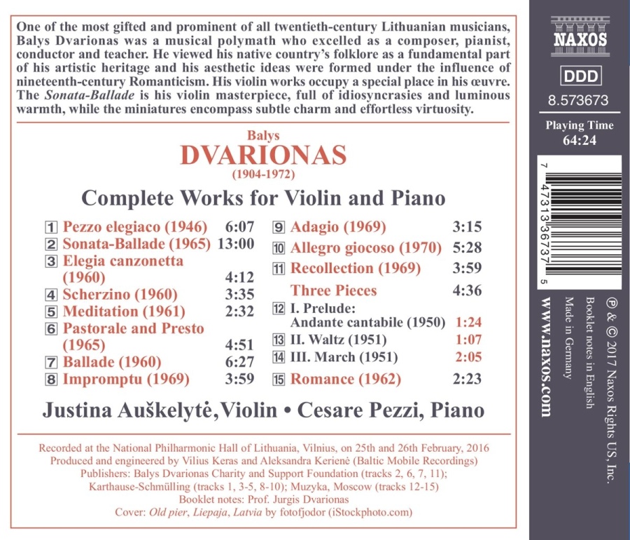 Dvarionas: Complete Works for Violin and Piano - slide-1