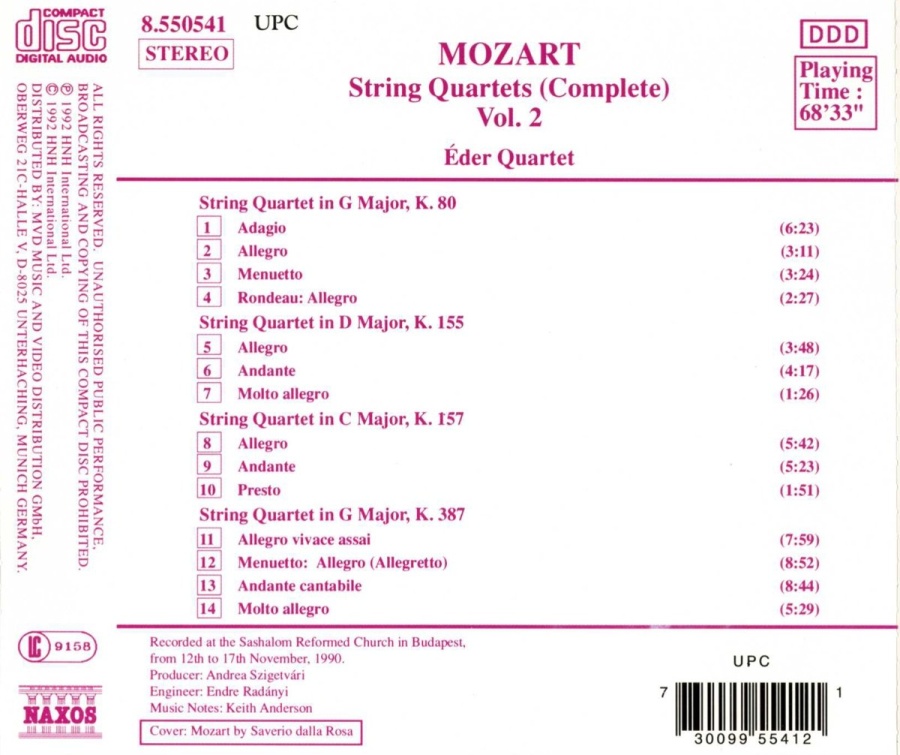 Mozart: String Quartets, K. 80, K. 155, K. 157, K. 387 - slide-1