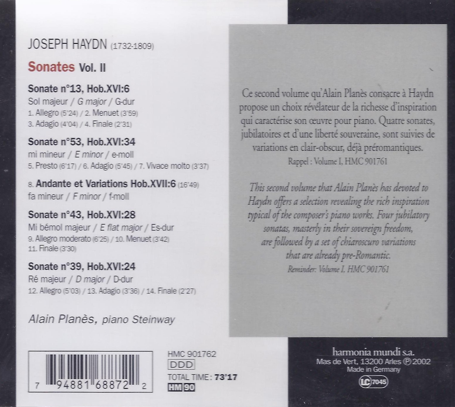 Haydn: Sonatas vol. 2 - slide-1