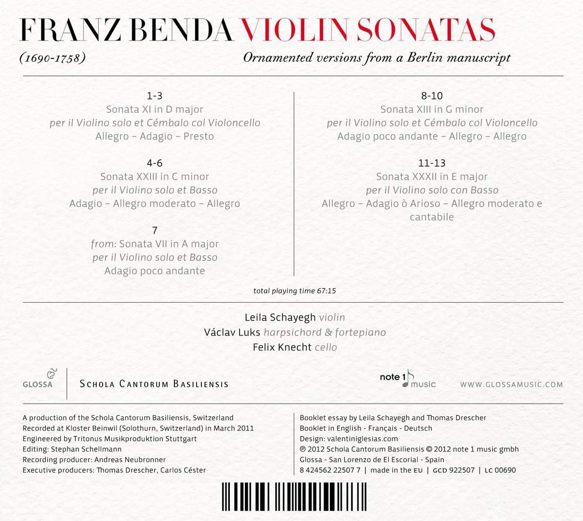 Benda: Violin Sonatas - slide-1