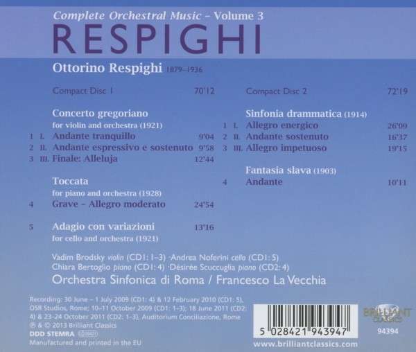 Respighi: Complete Orchestral Music Vol. 3 - slide-1