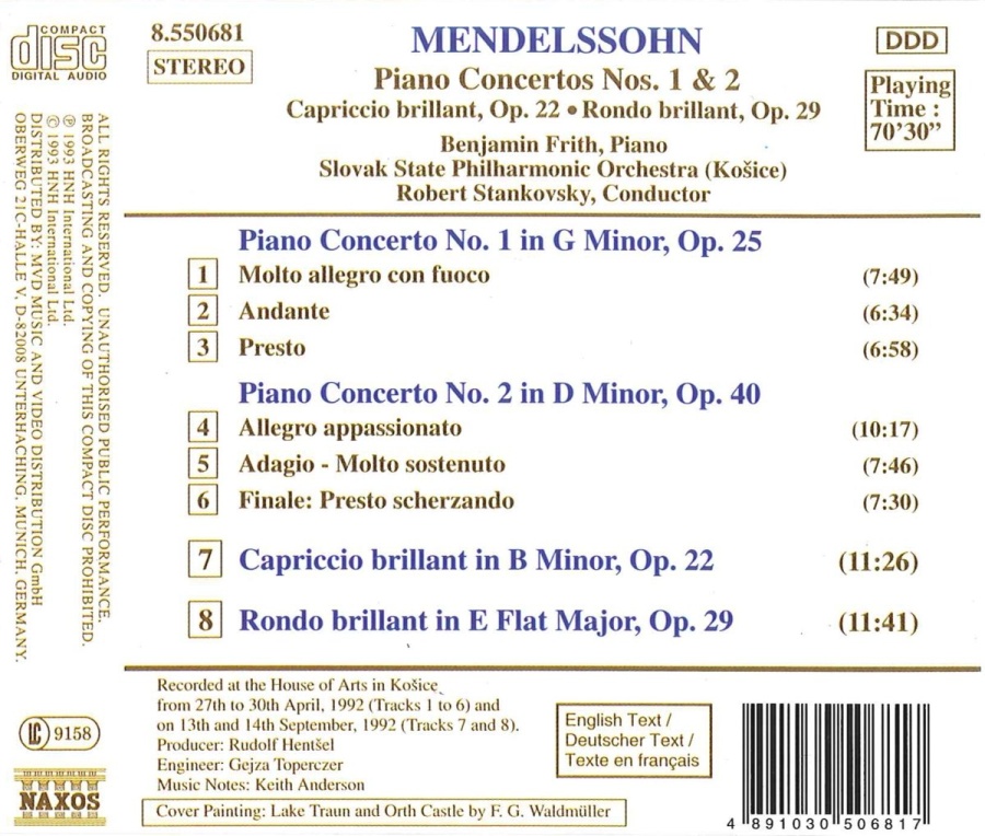Mendelssohn: Piano Concertos Nos. 1 and 2, Capriccio Brillant, Rondo Brillant - slide-1