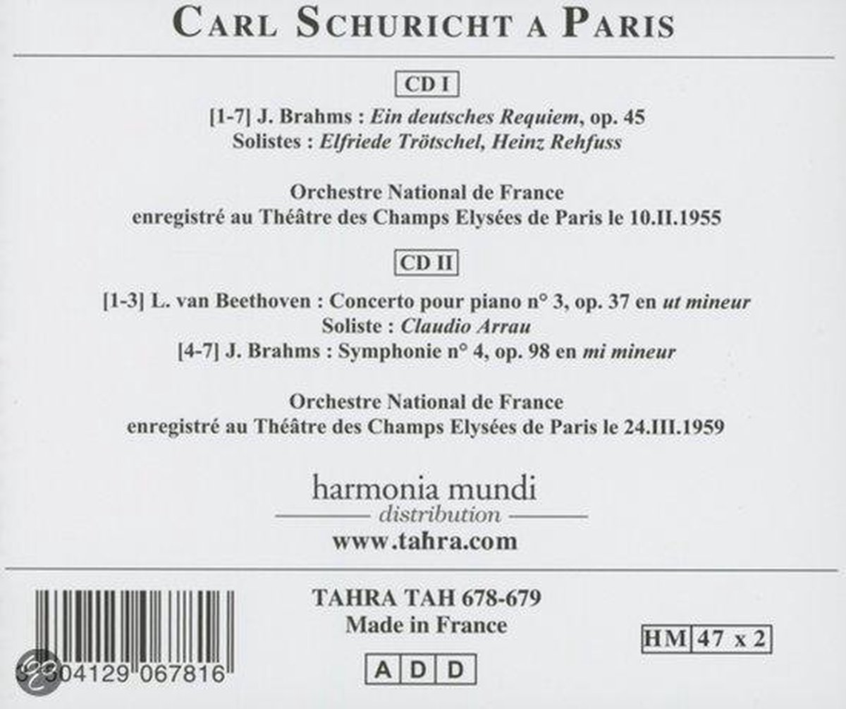 Beethoven/Brahms: Schuricht A Paris - slide-1