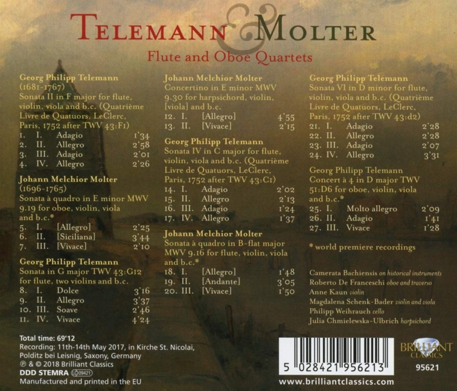 Telemann / Molter: Flute and Oboe Quartets - slide-1