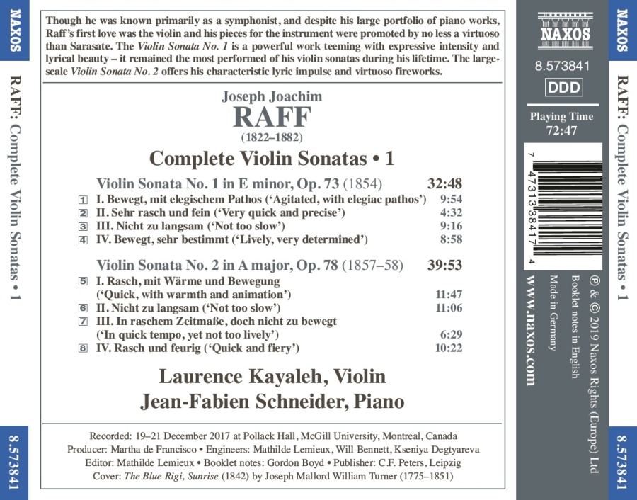 Raff: Complete Violin Sonatas Vol. 1 - slide-1