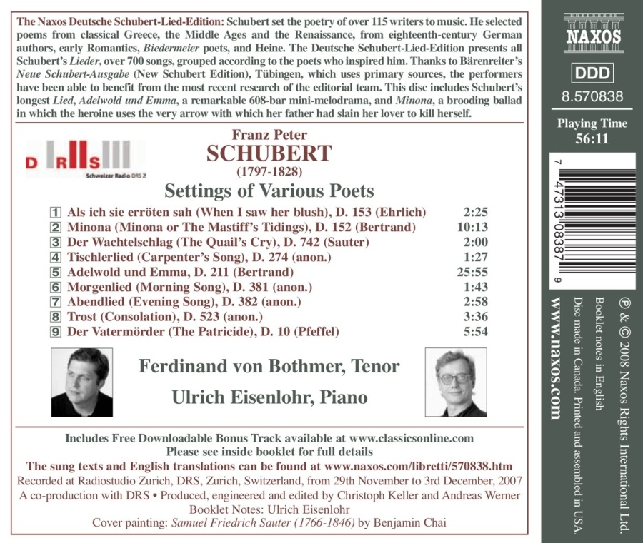 Schubert: Adelwold und Emma, Minona, Settings of Various Poets - slide-1