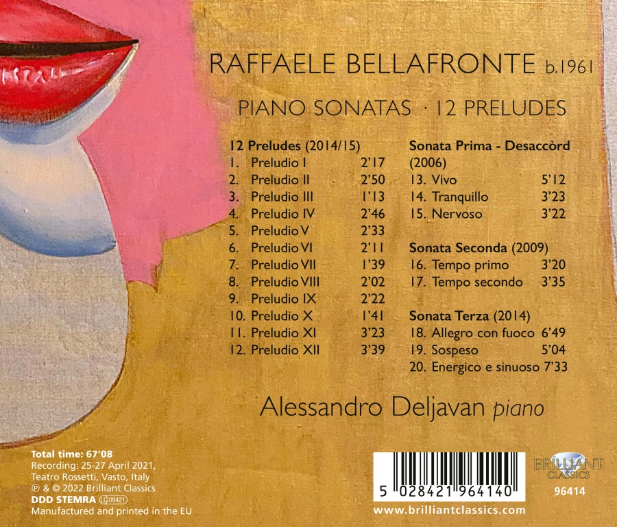 Bellafronte: Piano Sonatas; 12 Preludes - slide-1