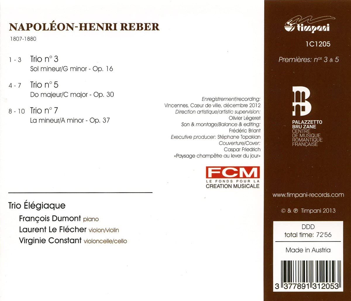 Reber: Trios nos. 3, 5 & 7 for piano, violin & cello - slide-1