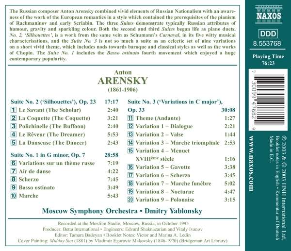 ARENSKY: Three Orchestral Suites - slide-1