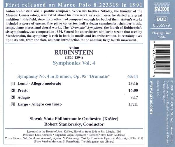 RUBINSTEIN: Symphony No. 4, "Dramatic" - slide-1