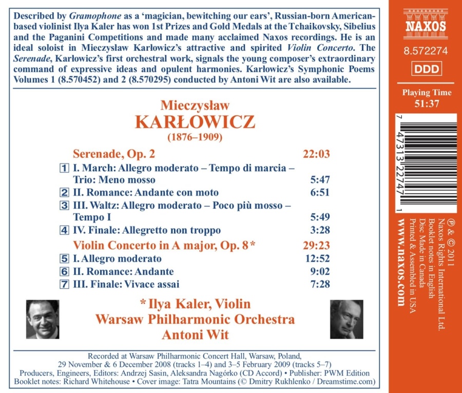 Karłowicz: Serenade Op. 2, Violin Concerto Op. 8 - slide-1