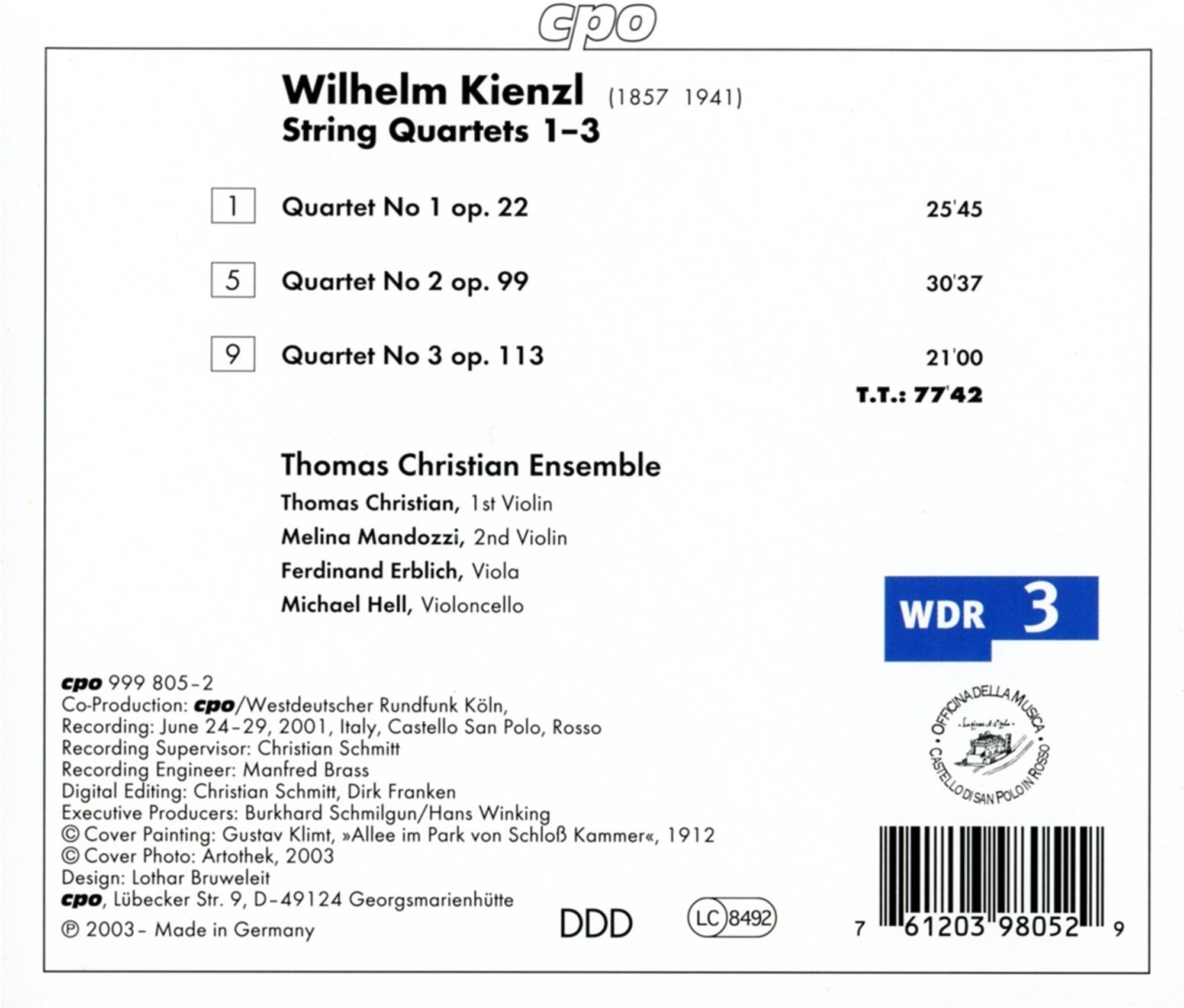 KIENZL: String Quartets 1 - 3 - slide-1