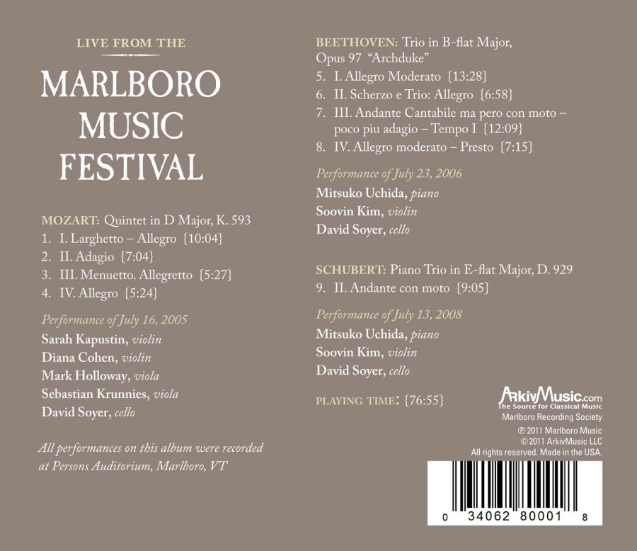 Live from the Marlboro Music Festival Vol. 1 - slide-1