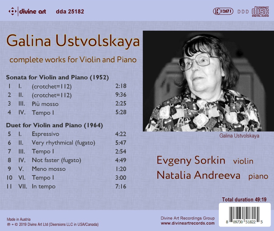 Ustvolskaya: Complete Works for Violin and Piano - slide-1