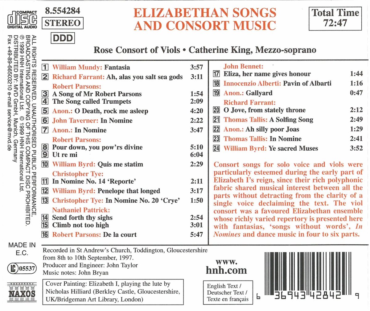 ELIZABETHAN SONGS & CONSORT MUSIC - slide-1
