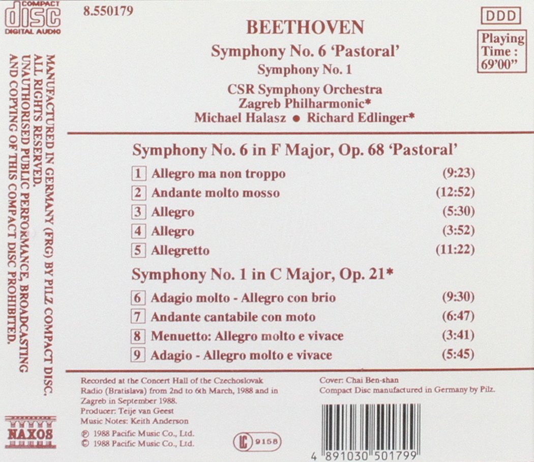 BEETHOVEN: Symphonies nos. 6 & 1 - slide-1