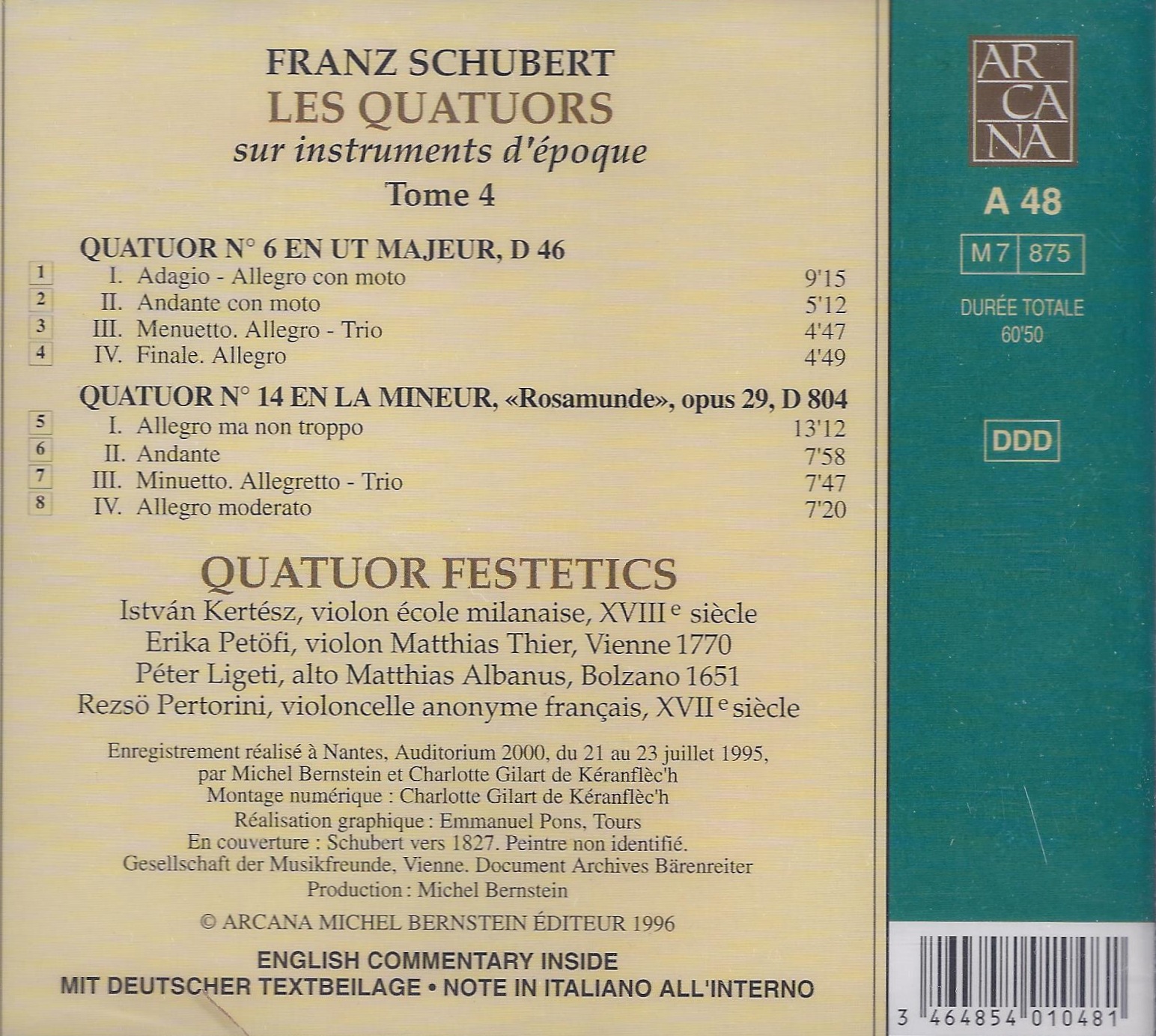 Schubert: String Quartets Vol 4 (D46, D804 Rosamunde) - slide-1