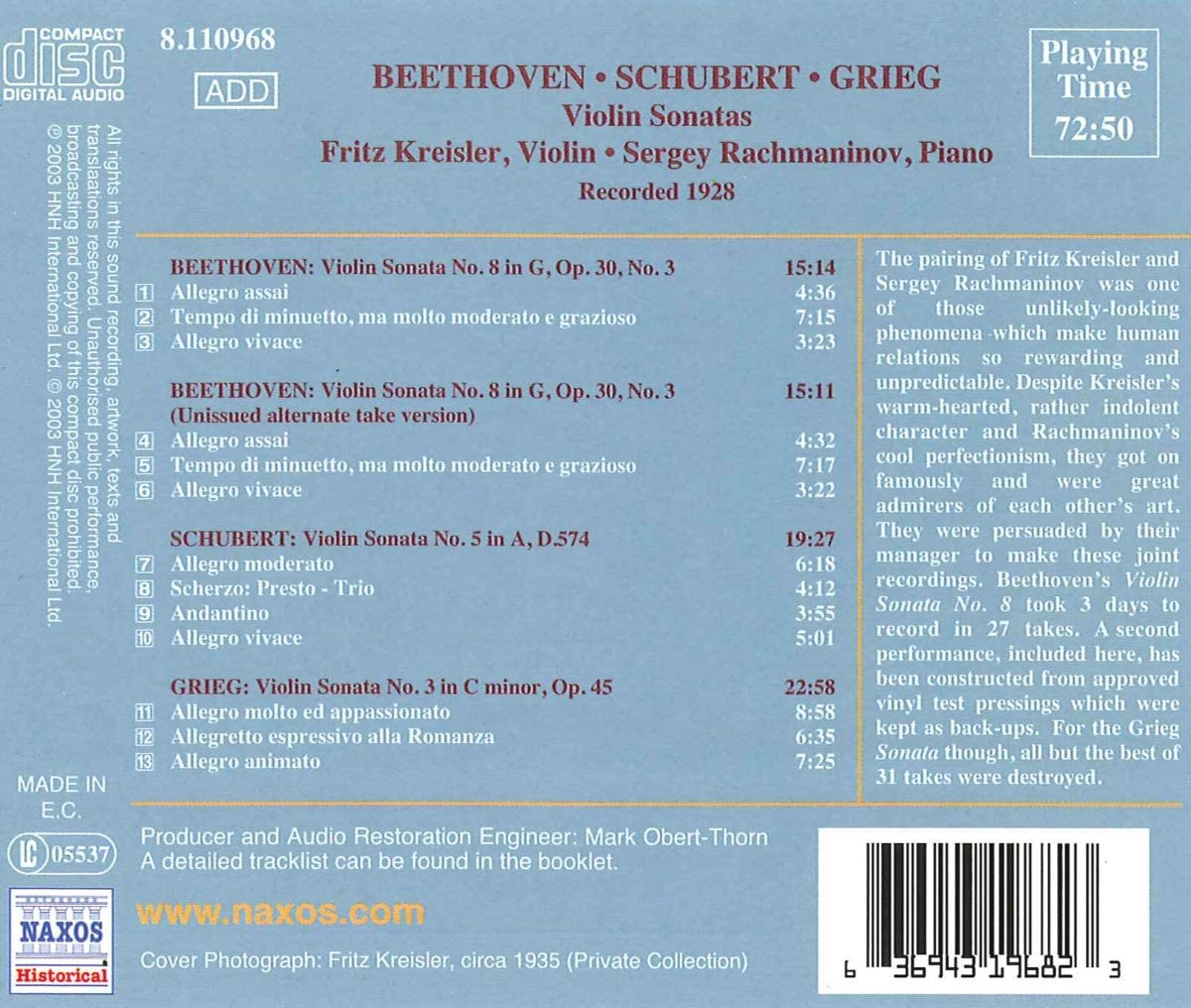 Beethoven/Schubert/Grieg: Violin Sonatas - slide-1