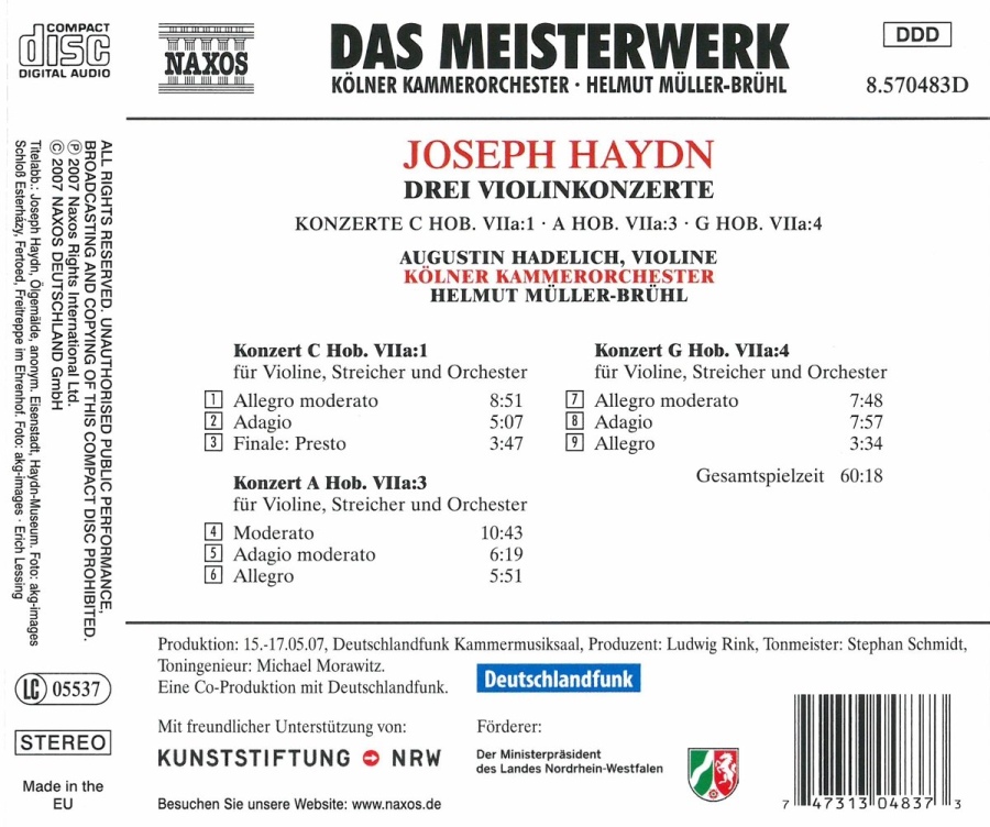 HAYDN Joseph: Violin Concertos, Hob. VIIa / 8.570483 - slide-1