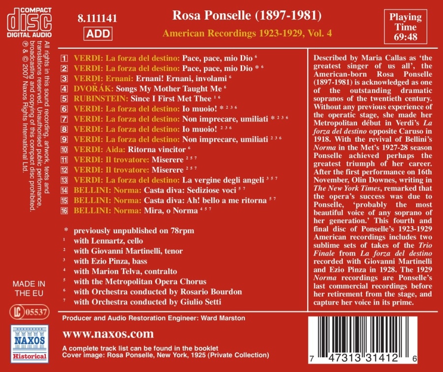 PONSELLE Rosa: American Recordings Vol. 4 - slide-1