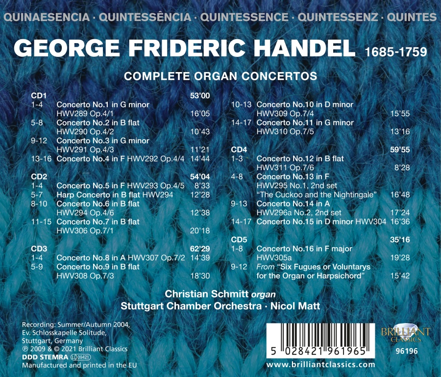 Quintessence Handel: Complete Organ Concertos - slide-1