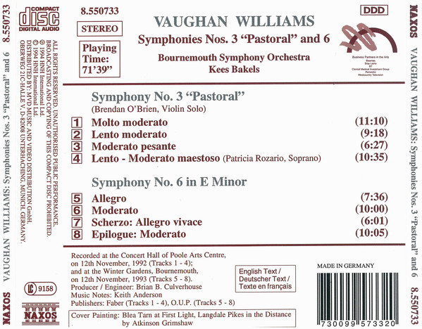 VAUGHAN WILLIAMS: Symphonies Nos. 3 & 6 - slide-1