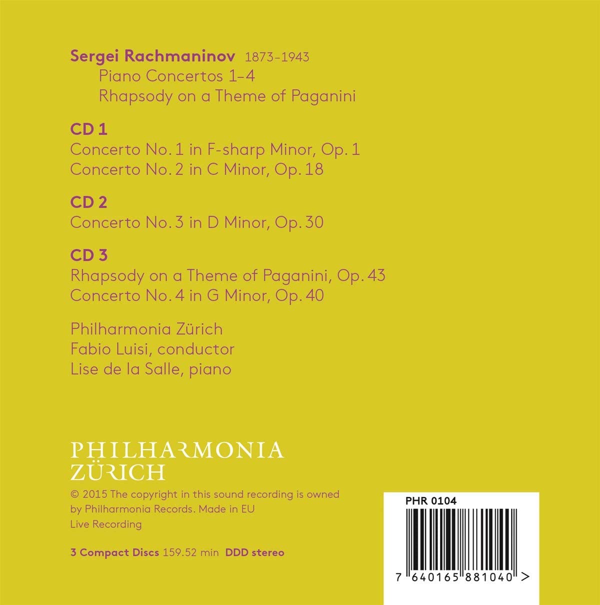 Rachmaninov: Piano Concertos 1 – 4,  Rhapsody on a Theme of Paganini - slide-1