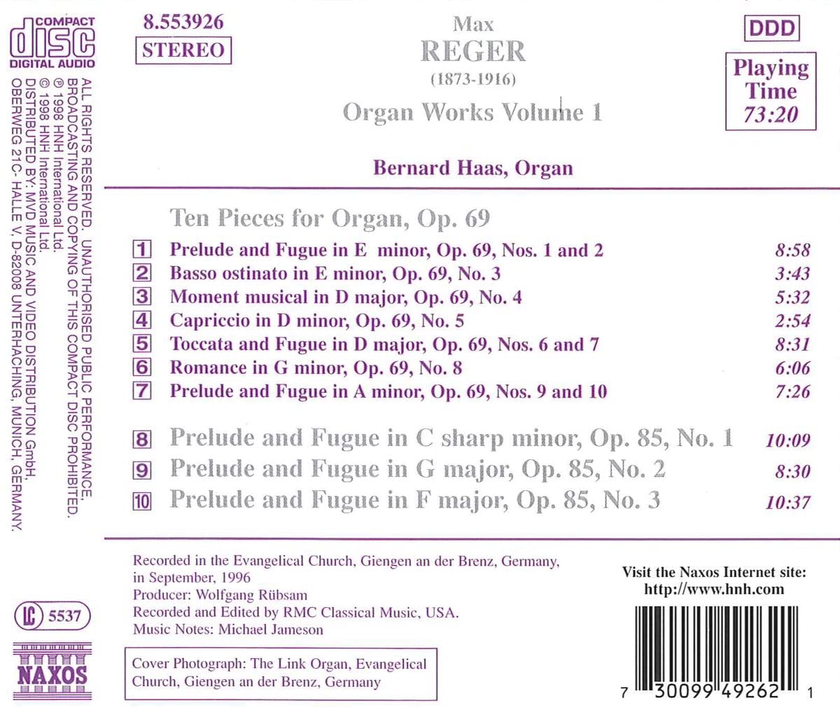 REGER: Organ Works vol. 1 - slide-1