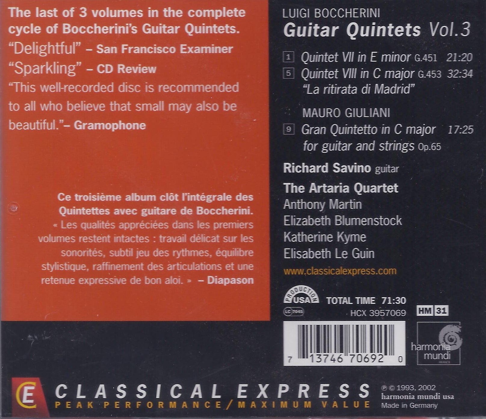 Boccherini: Guitar Quintets vol. 3 - slide-1