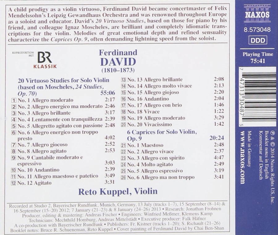 David: 20 Virtuoso Studies for solo violin; 6 Caprices for solo violin - slide-1