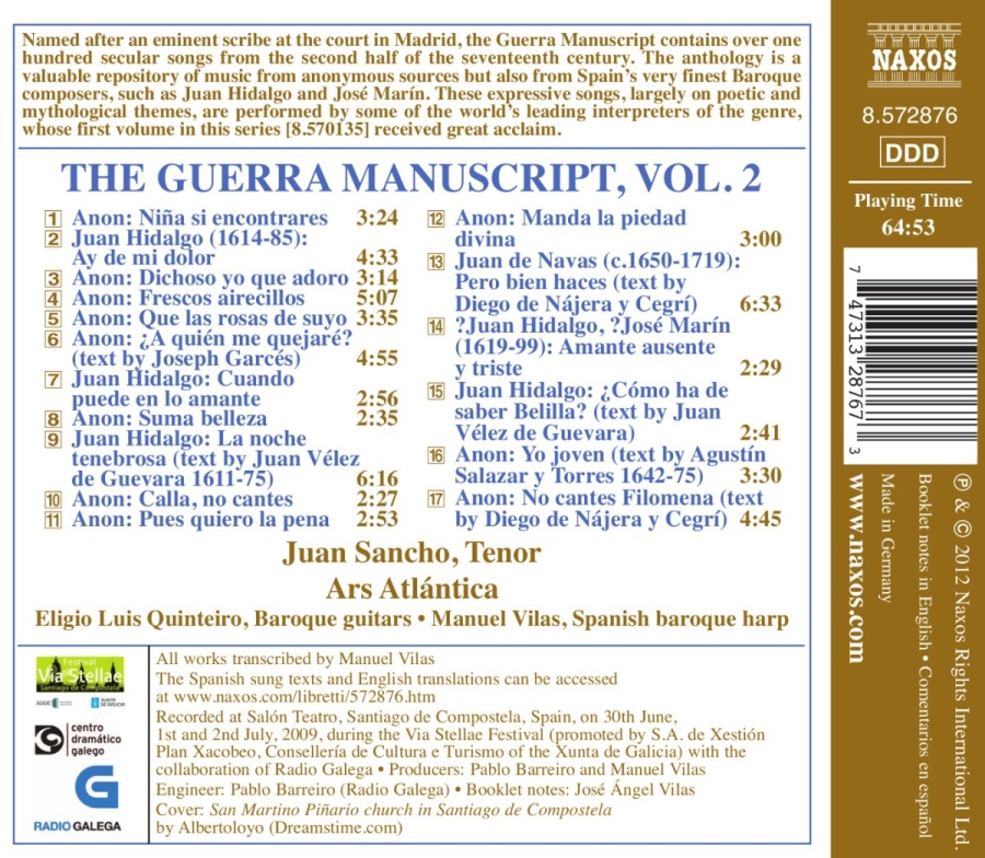 The Guerra Manuscript Vol. 2 - hiszpańska muzyka wokalna z XVII wieku - slide-1
