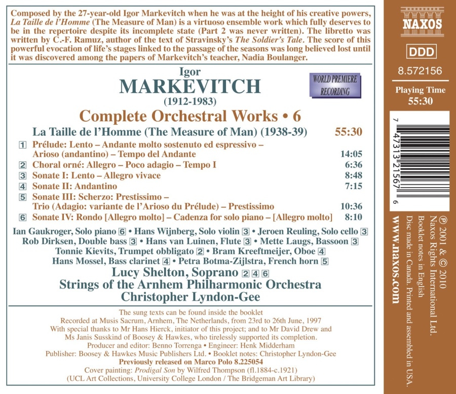 Markevitch: Complete Orchestral Works Vol. 6 - La Taille de l'Homme - slide-1