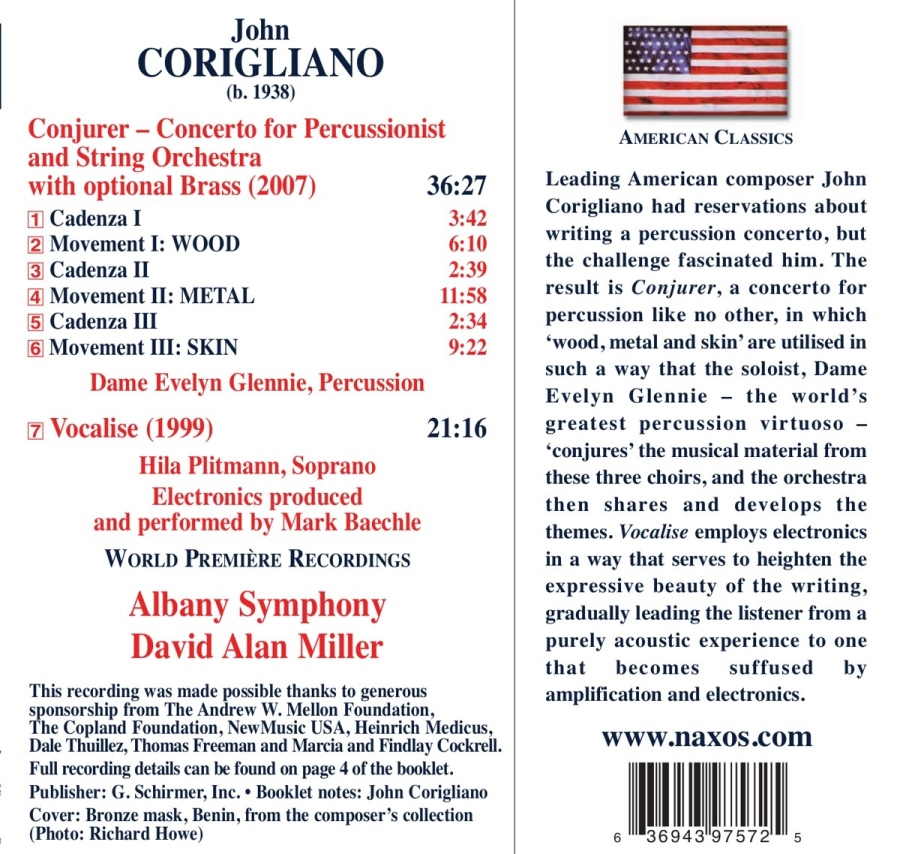 Corigliano: Conjurer - Concerto for Percussionist & String Orchestra, Vocalise - slide-1