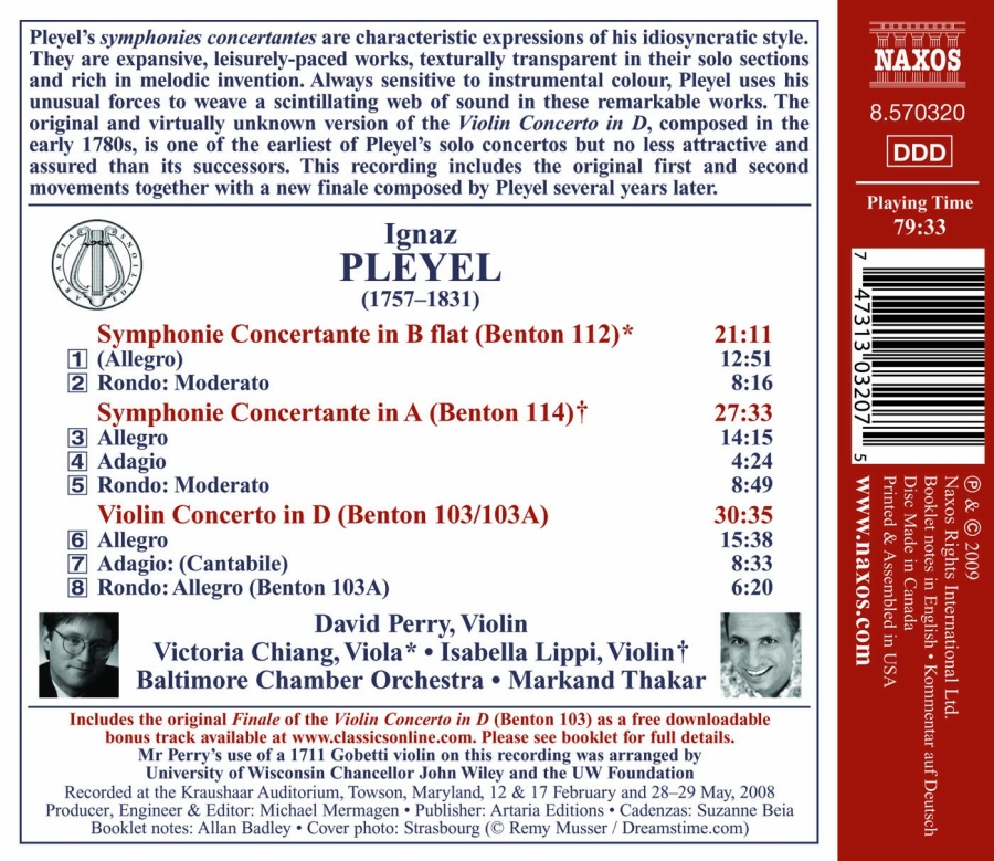 Pleyel: Symphonies Concertantes, Violin Concerto in D - slide-1