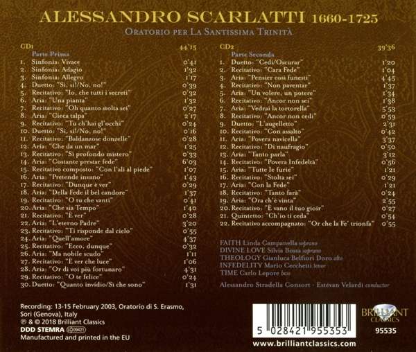 A. Scarlatti: Oratorio per La Santissima Trinità - slide-1
