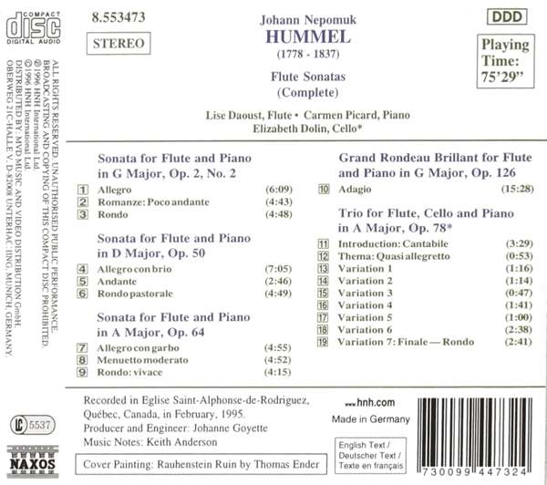 HUMMEL: Flute Sonatas - slide-1