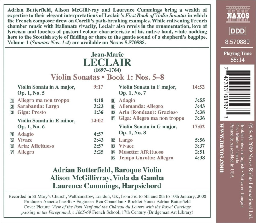 Leclair: Violin Sonatas Book 1, Nos. 5-8 - slide-1