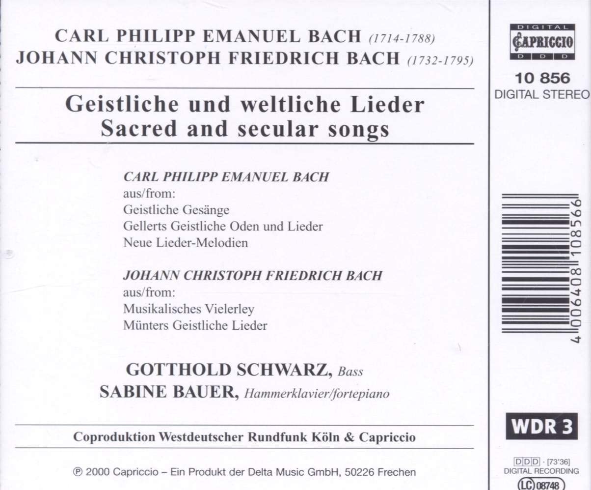 CPE/JCF Bach: Sacred and Secular Lieder - slide-1